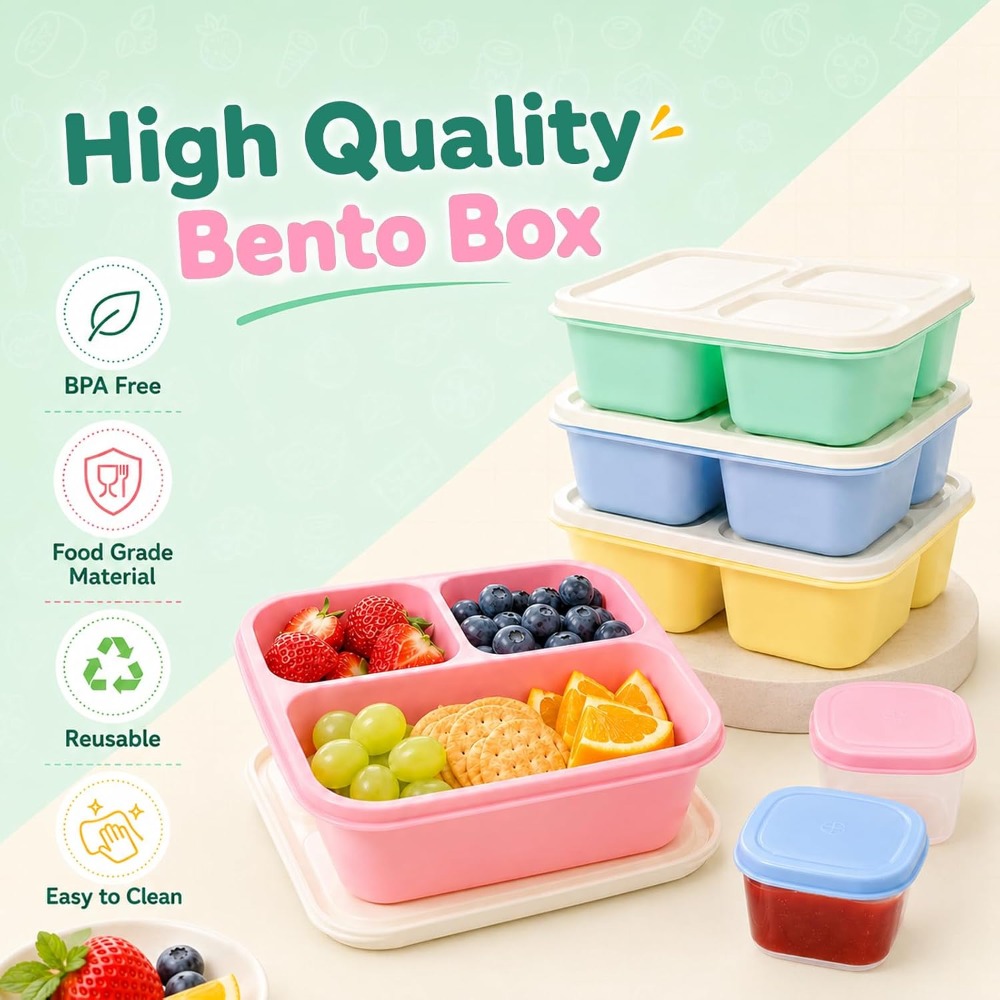 Контейнеры для еды с 3 отделен – обзор и цена Healthy Snacks Food
